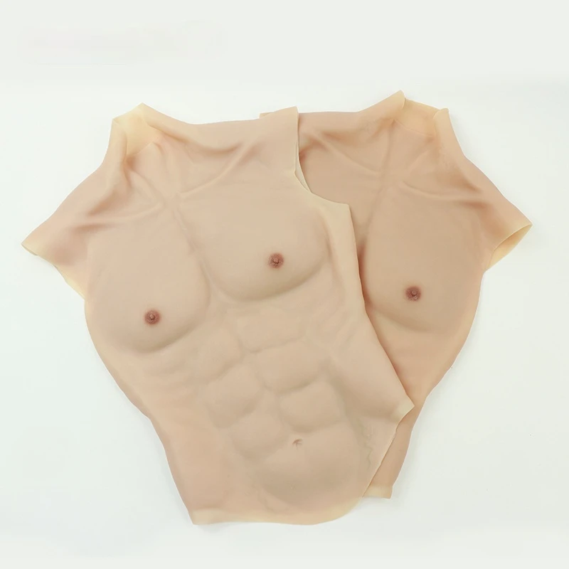 Realistic Simulation Silicone Male Fake Chest Fake Muscle Suit Costume Female Strong Male Abdominal Muscles Halloween