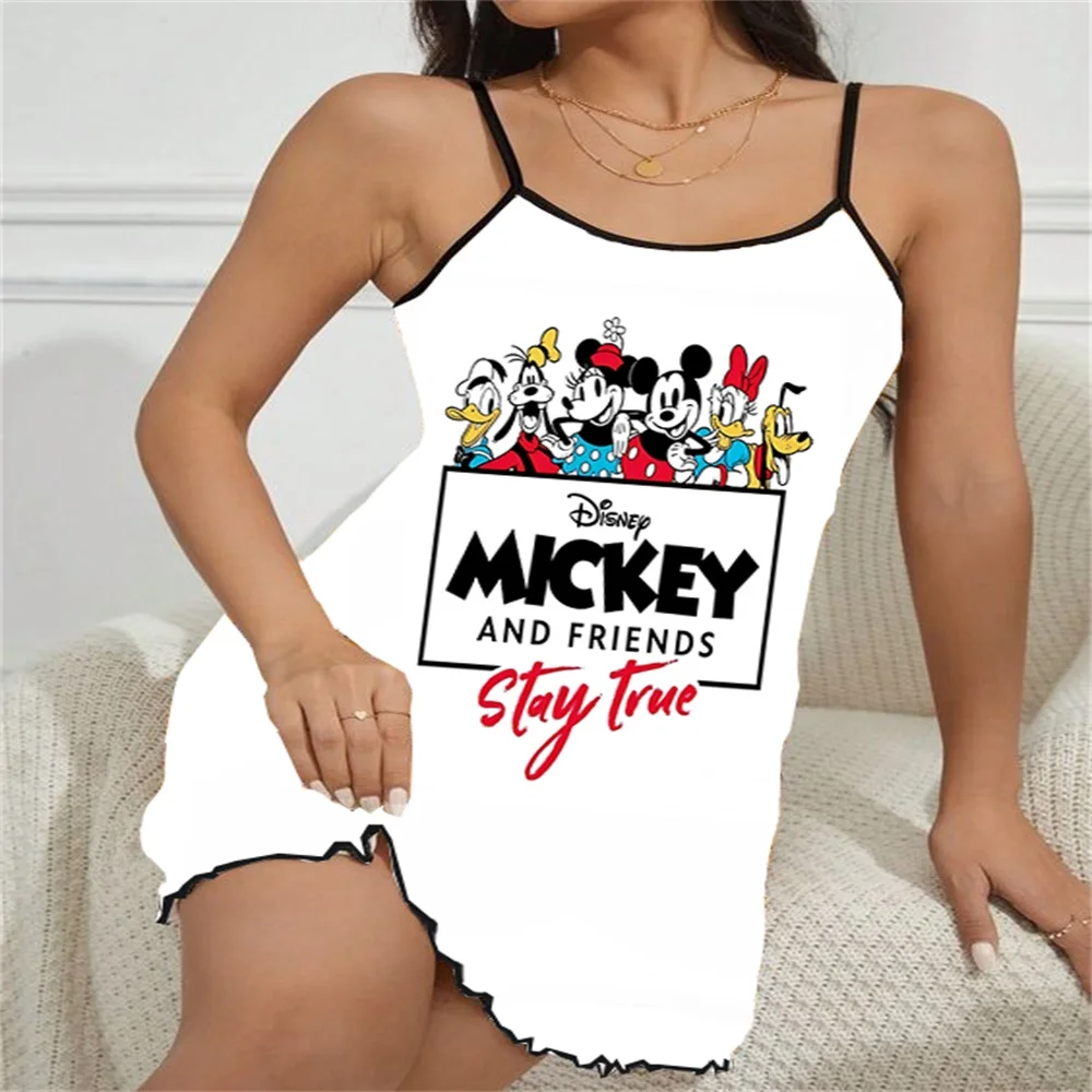 

Women's Sleepwear Robes Night Wear Woman Sexy Nightgown Sleeping Woman Night Sexs Top Seller Skirt Ruffled Edge Mickey Disney