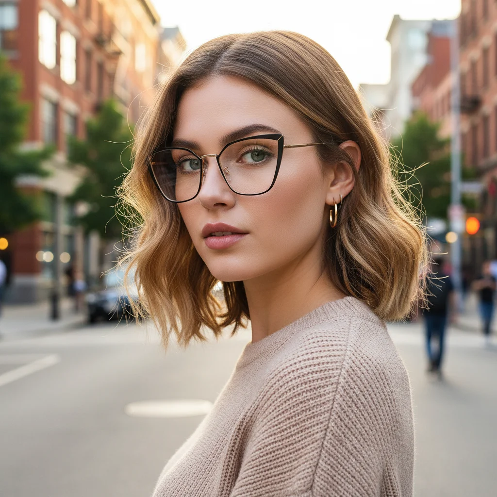 New Cat-eye Versatile Best-selling Fashionable Anti-blue Light Variable Color Lenses For Driving  Car Glasses2005X