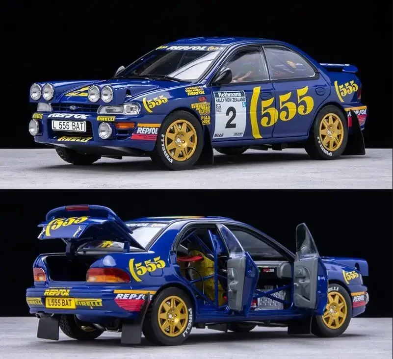 

Sunstar 1/18 For 1955 Subaru Impreza 555 WRC 1994 New Zealand Colin Mcrae Model Car Night Battle Version Gift Display Collection