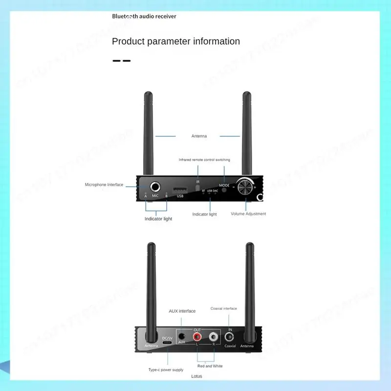 

A17Z Bluetooth 5.3 Audio Receiver Adapter U Disk Play Coaxial To 3.5MM AUX RCA R/L Wireless DAC Converter With Mic IR Remote Dur