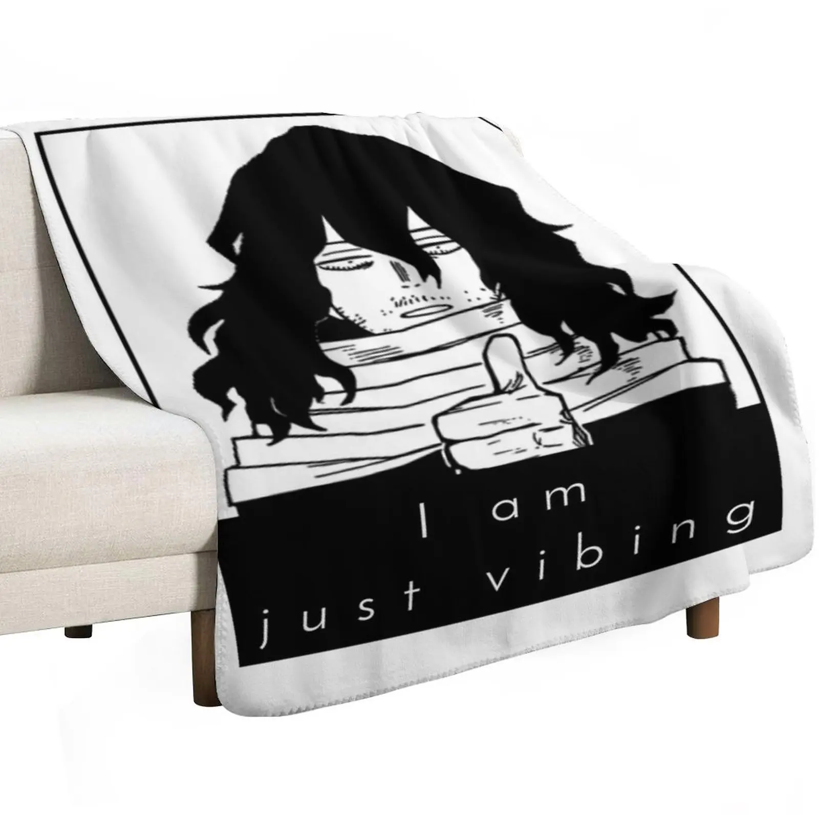 aizawa i am. just vibing Throw Blanket Multi Purpose Soft Warm Blanket for Home Travel
