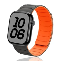 Correa magnética para Apple Watch Band Ultra 2 49mm 46mm 44mm 41mm 45mm 42mm pulsera de silicona iwatch Series 10 9 8 7 6 5 4 SE Correa