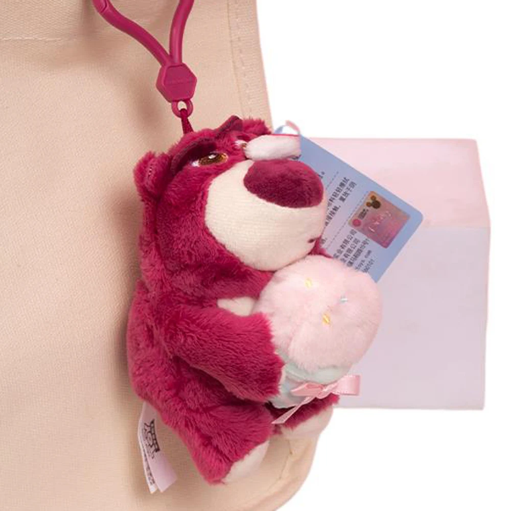 

Disney Toy Story Lotso Plush Toy Keychain Cartoon & Cute Backpack Pendant Stuffed Doll keyring Children's Gift