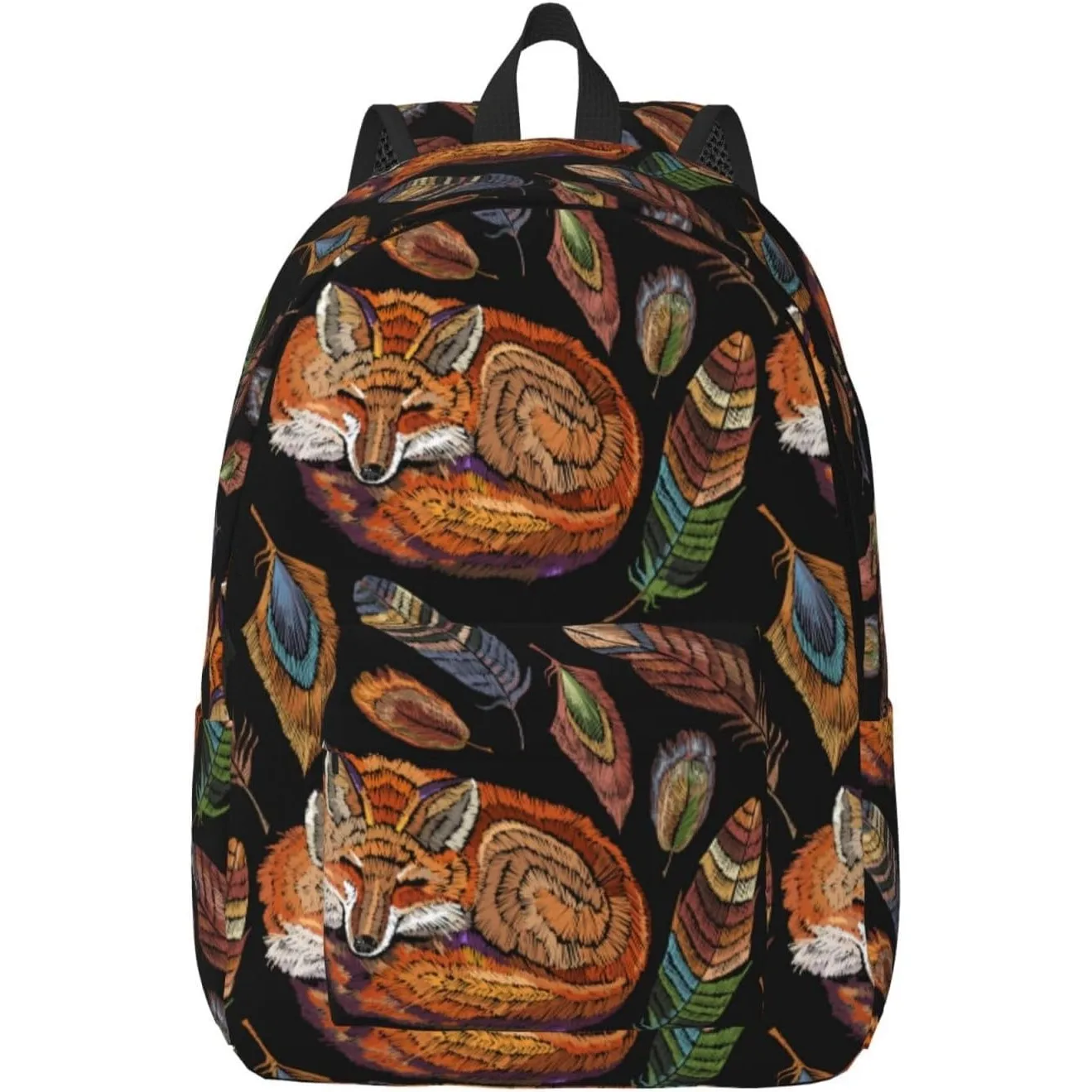 

Travel Laptop Backpack - Tribal Fox Feather Computer Canvas Backpack Bag with Adjustable Straps