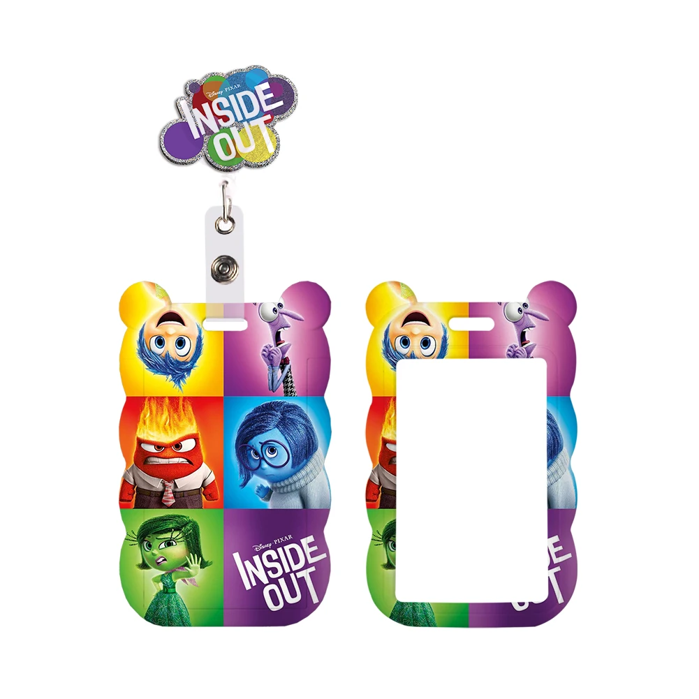 

Rainbow Inside Out Card Holder Work Glitter Acrylic Reel Clip Badge Keychains Lanyard Nurse Doctor Student Badge Holder