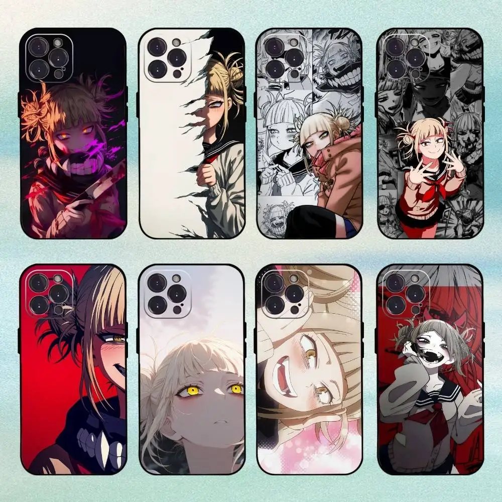 

Anime My Hero H-Himiko Toga Phone Case For IPhone 16 15 14 13 12 11 X XR Plus Pro Max Plus Soft Black Case