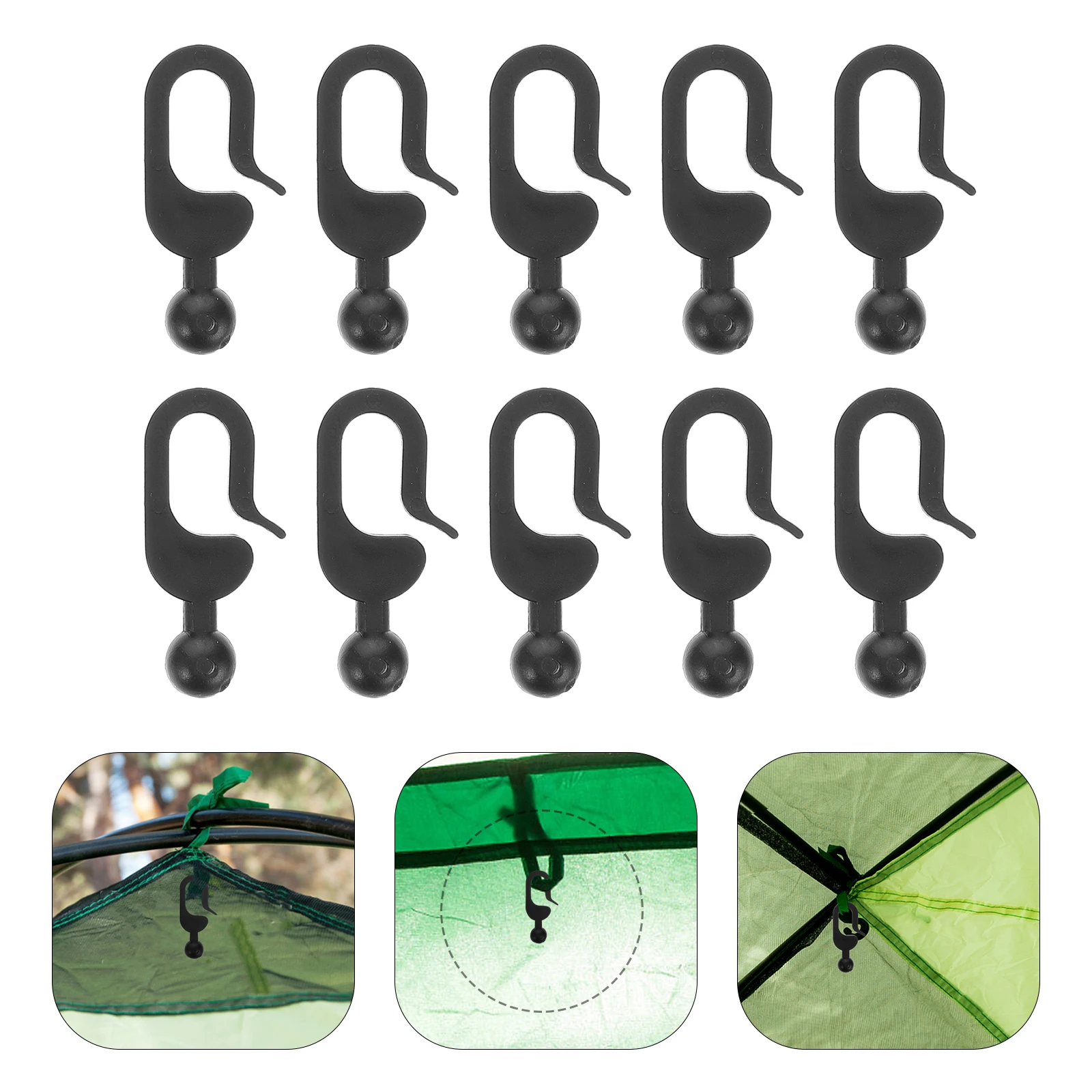 

50pcs Tent Hanging Hooks For Canopy Sun Shade Clip Strong Load Capacity Windproof Plastic Hooks Suitable Camping Tarp Curtains
