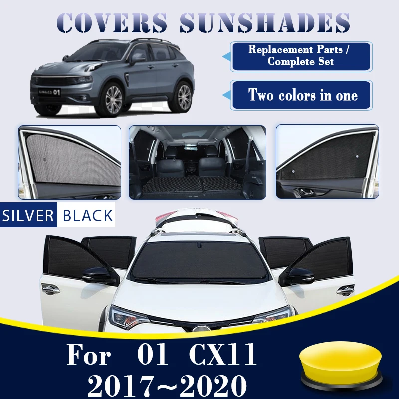 

Car Sunshade Covers For Lynk & Co 01 CX11 2017 2018 2019 2020 Black Silver Sunscreen Window Visors Coverage Pads Car Accessories