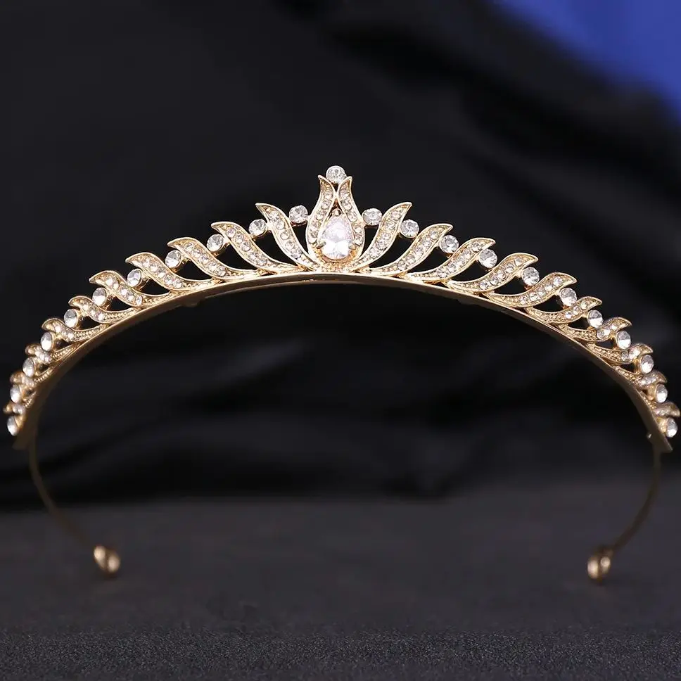 DIEZI Korean Elegant Small Rhinestone Crystal Crown Tiara Women Wedding Party Headdress Bridal Hair Dress Accessories Tiaras