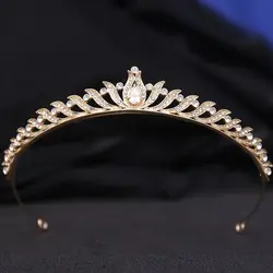 DIEZI Korean Elegant Small Rhinestone Crystal Crown Tiara Women Wedding Party Headdress Bridal Hair Dress Accessories Tiaras