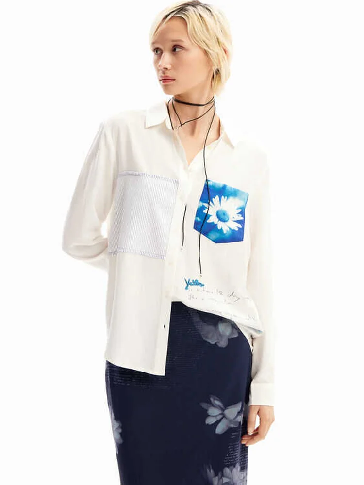 

Весна-лето, новая нашивка с ручной росписью и цветочным принтом, длинная женская одежда для поездок на работу, прямой крой, обычная длина, пуговицы...