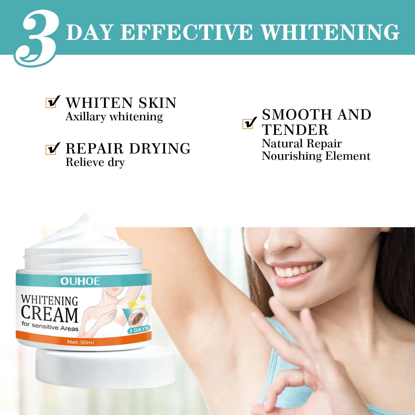 

Underarm Remove Black Cream Improve Dark Knee Elbow Armpit Dull Dry Brightening Private Part Whitening Moisturize Armpit Cream