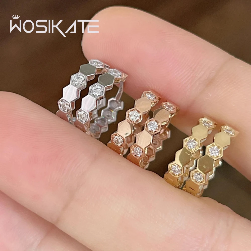 WOSIKATE легкие роскошные серьги из стерлингового серебра 925 пробы с позолотой для женщин, модные ювелирные серьги с розовым золотом и пряжкой