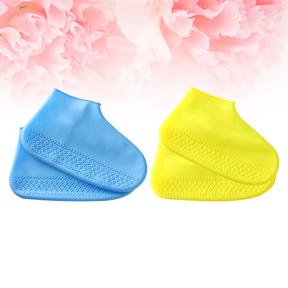

2Pairs Waterproof Silicone Shoes Cover Wear-Resistant Non-Slip Shoe Protector Outdoor Camping Travel Boot Protector Anti-Skid