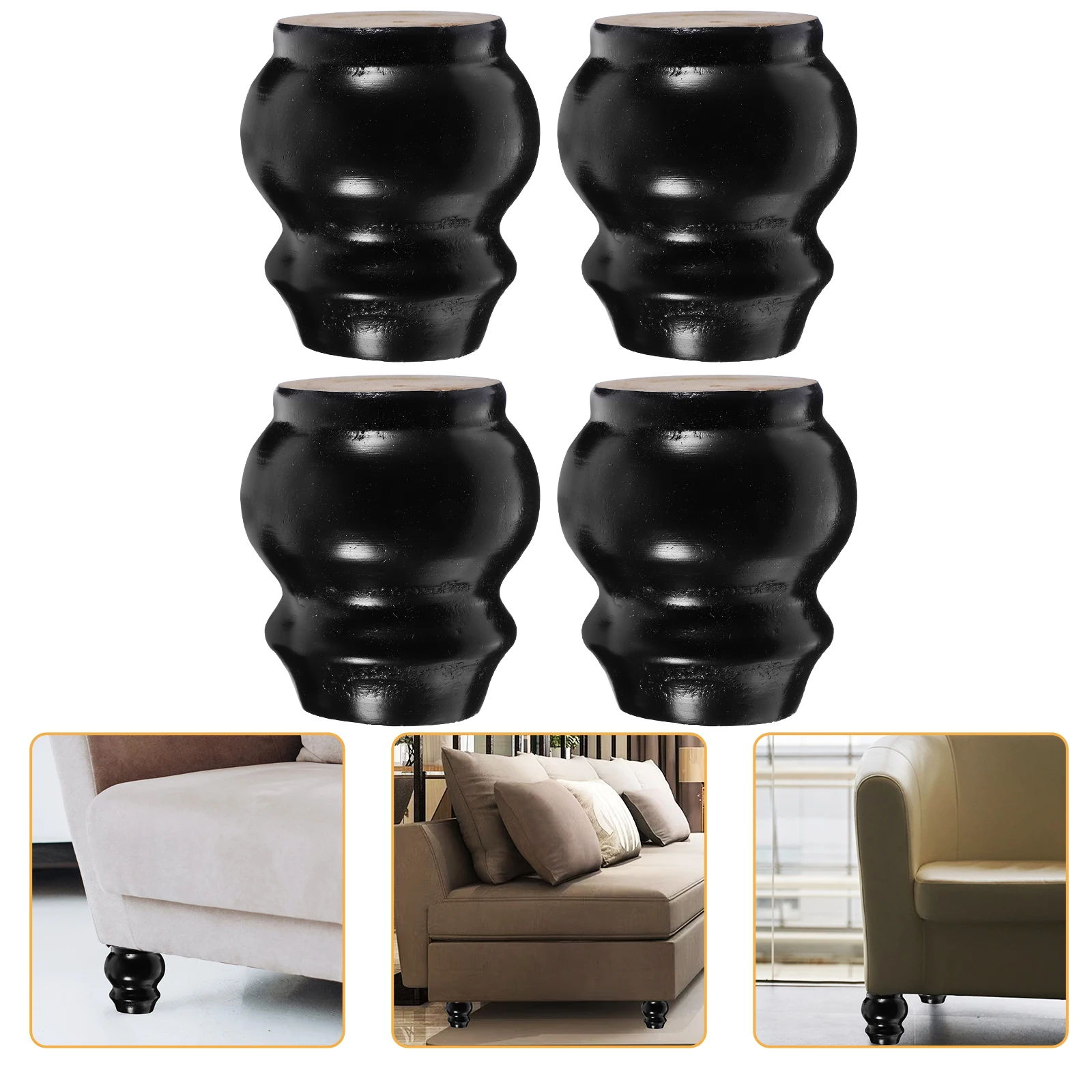 

4 Pcs Solid Wood Sofa Legs Sturdy Furniture Feet Replacement Dresser Bed Sideboard Coffee Table Adjustable Decorative Armchair