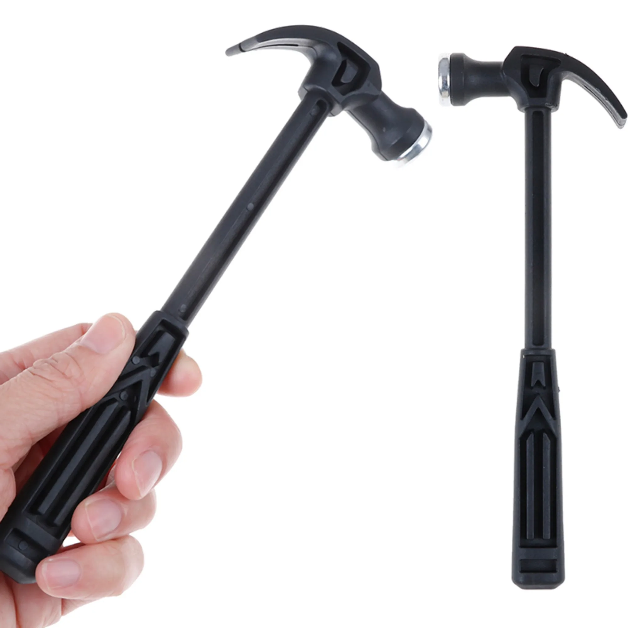 Household Black Multifunctional Plastic Handle Mini Claw Hammer Woodworking Metalworking Nail Puncher Metal Hammer Tool