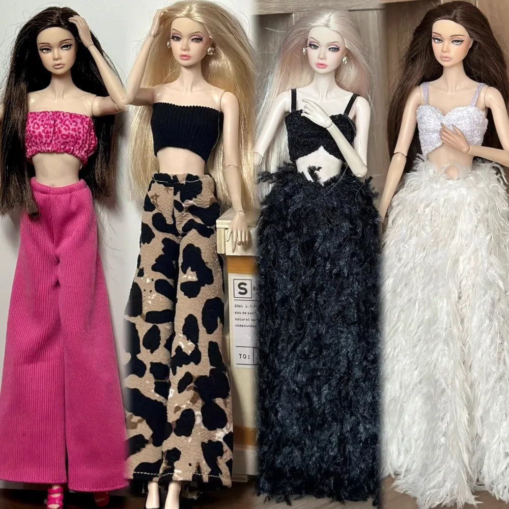 2025 تصميم جديد 30 سنتيمتر مجموعة ملابس الدمى/بلوزة بانت طويلة الأكمام سترة تنورة فستان/أزياء الزي ل 1/6 Xinyi FR ST OB BB دمية