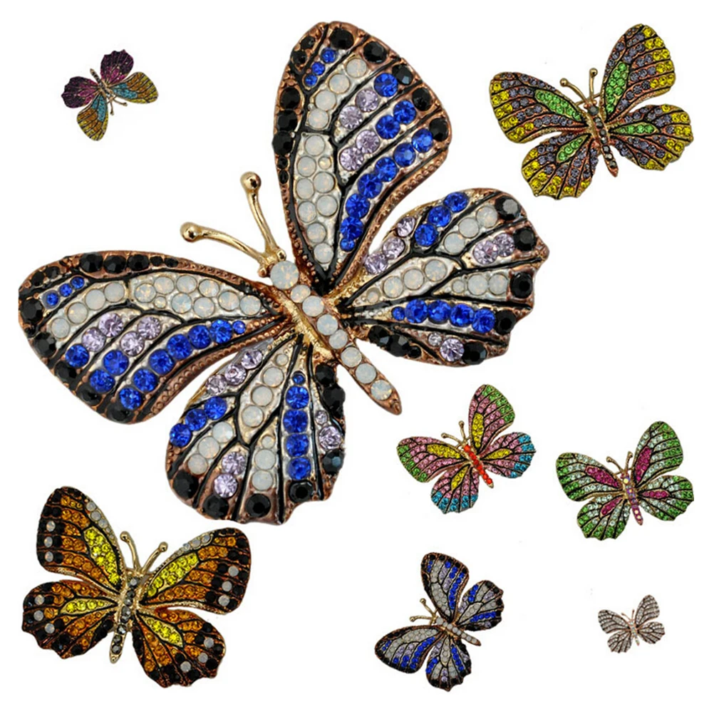 

Butterfly Crystal Brooch Pin Rhinestone Black Wedding Accessories Fashion Jewelry Gift For Bride Party Prom Daily Wear Elegant