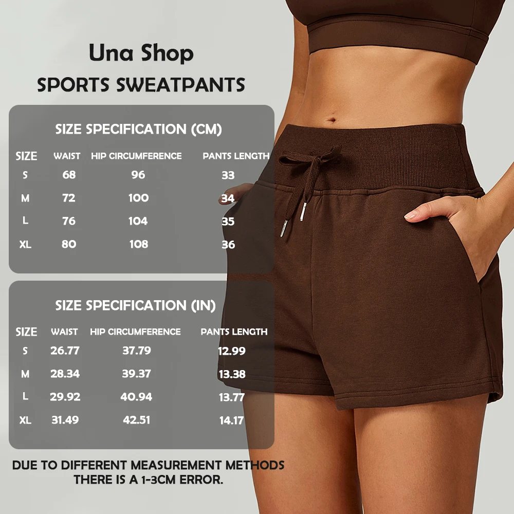 

Una-Shop Спортивные шорты с высокой талией на шнурке для женщин Тренировки в тренажерном зале Фитнес Досуг Дышащие спортивные штаны для тренировок с карманами