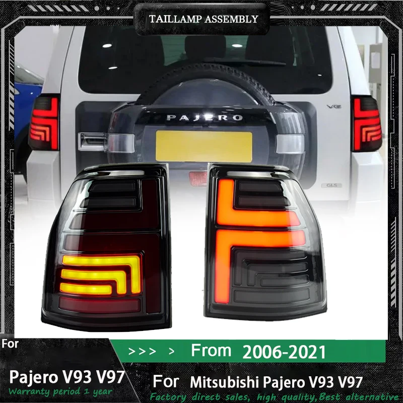 Pair Of Car Tail Light Assembly For Mitsubishi Pajero V97/93 LED Brake Flowing Water Flicker Plug and Play Tail Lamps Taillights