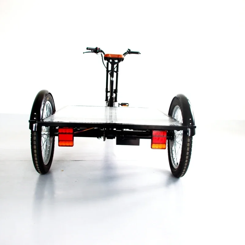 exquisite craftsmanship Flat Trailer Cargo Electric Tricycle Electric Power 500w Hydraulic Disc Brake Flat
