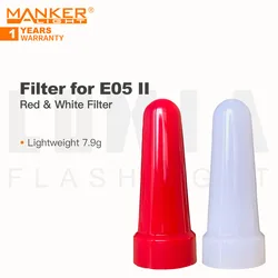 MANKER Filters for E05 II Flashlight, Available in White and Red, Lightweight 7.9g