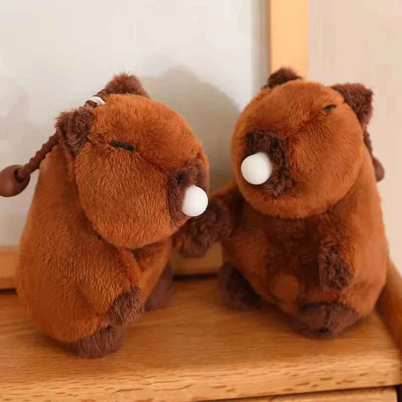 

12cm Bubble Blowing Capybara Plush Toy Kawaii Pendant Fashion Plushie Doll Capibara Stuffed Animals Dolls Kid's Birthday Gift