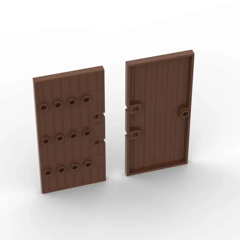 MOC 1PCS Halb Blatt 87601 Tür Stapeln Ersatz Ziegel Große Holz Tor Bausteine Spielzeug Erwachsene Jungen Urlaub Geschenke