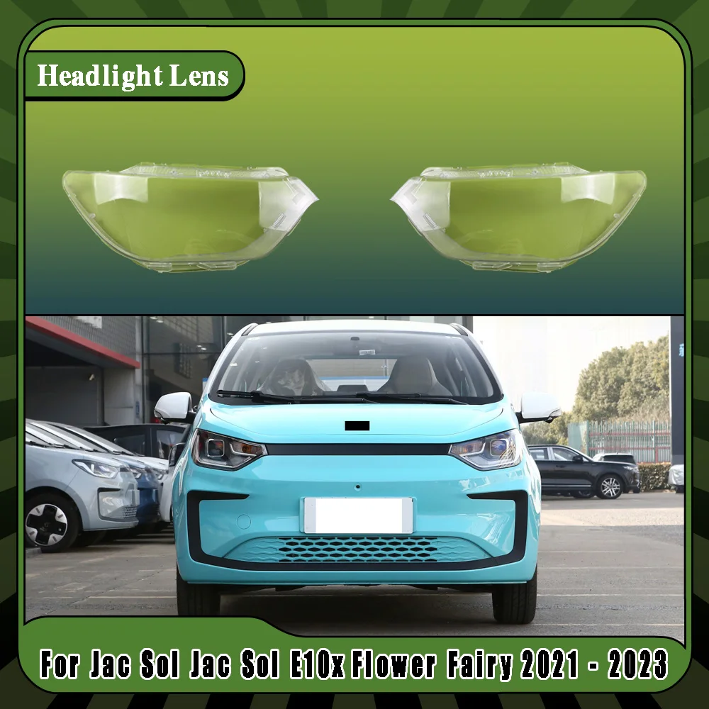 L/R Car Headlamps Cover Clear Headlight Cover Transparent Lampshade Shell For Jac Sol Jac Sol E10x Flower Fairy 2021 2022 2023
