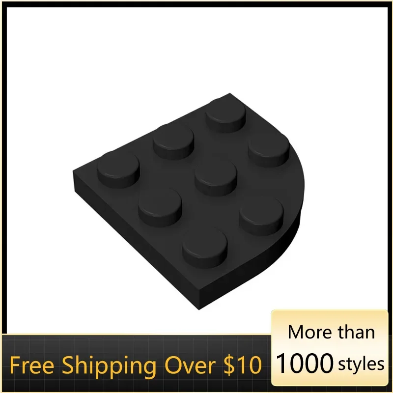 

10 шт., высокотехнологичные сборные частицы 30357, пластина с круглым углом, 3 х 3 кирпичных строительных блоков, комплект сменных деталей, игрушка для детей