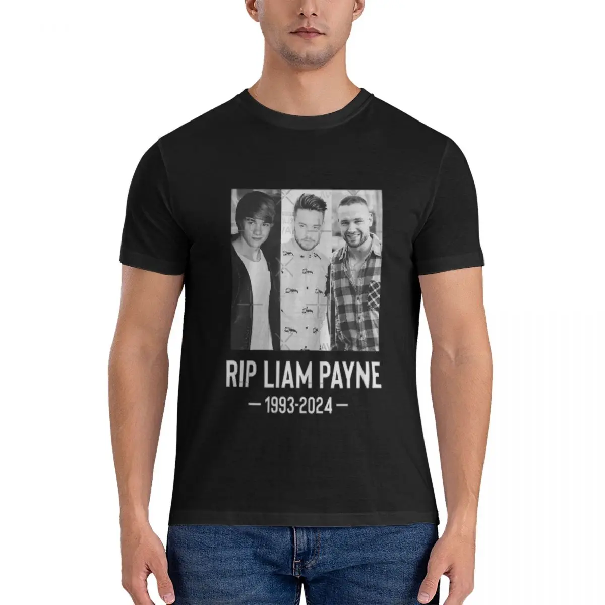 

LIAM PAYNE RIP 1993-2024 Классические футболки для мужчин Liam Payne Удивительные хлопковые футболки с круглым вырезом и короткими рукавами Идея подарка Одежда