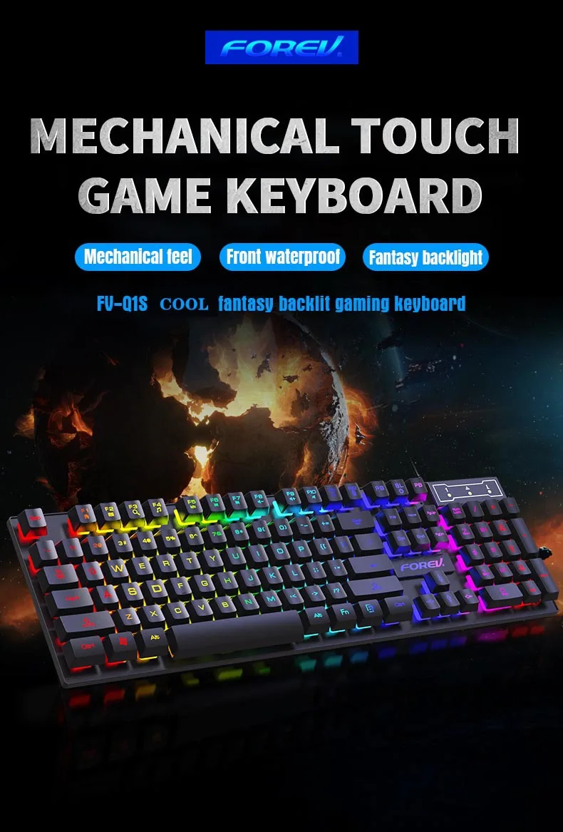 104 Key Backlit Mechanical Keyboard Wired Gaming Keyboard Waterproof Luminous Keyboard And Mouse Set for Gamer PC Laptop Office