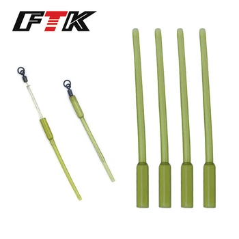 FTK 30Pcs 60mm 75mm 잉어 낚시 후크 슬리브 안티 엉킴 고무 잉어 낚시 액세서리 터미널 태클 헤어 리그 Pesca