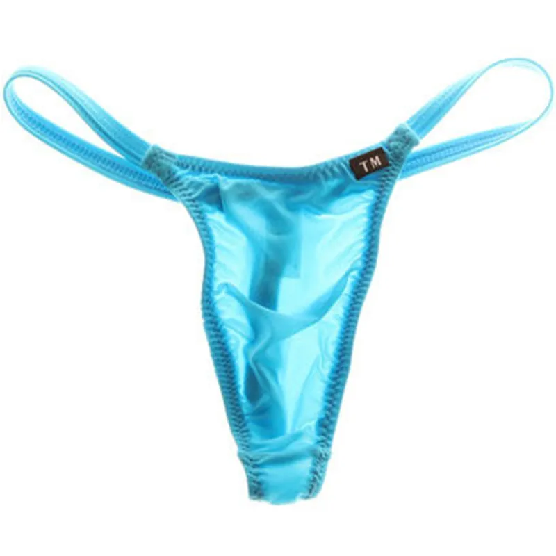 Men Ultra Thin Strap Low Rise T-back Thong, Smooth Nylon High Elastic Breathable Lightweight Daily Casual Underwear
