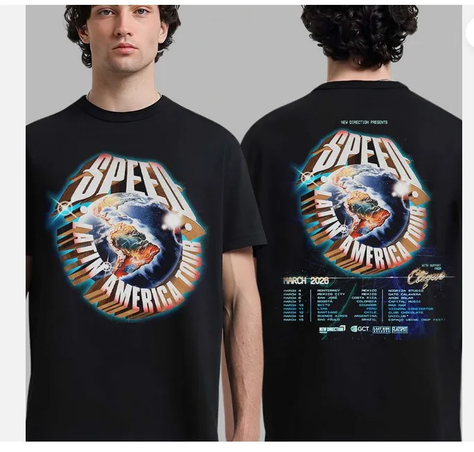 Speed Latin America Tour 2026 Schedule City Dates Two Sided T-Shirt