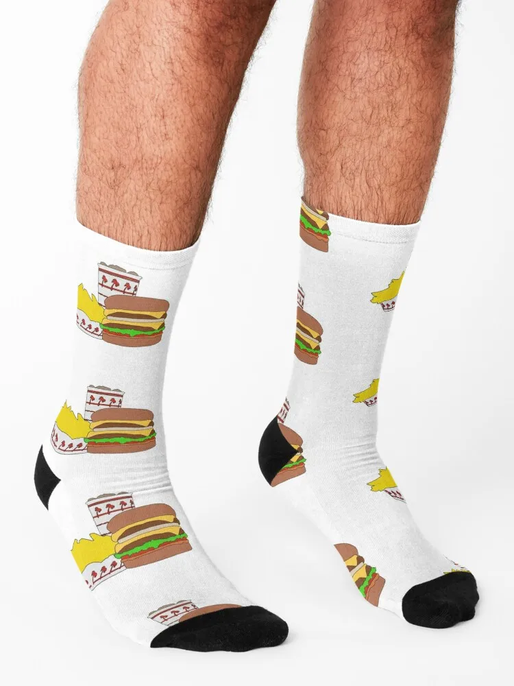 in-n-out sketch Socks Rugby Non-slip kids winter Socks Female Men's