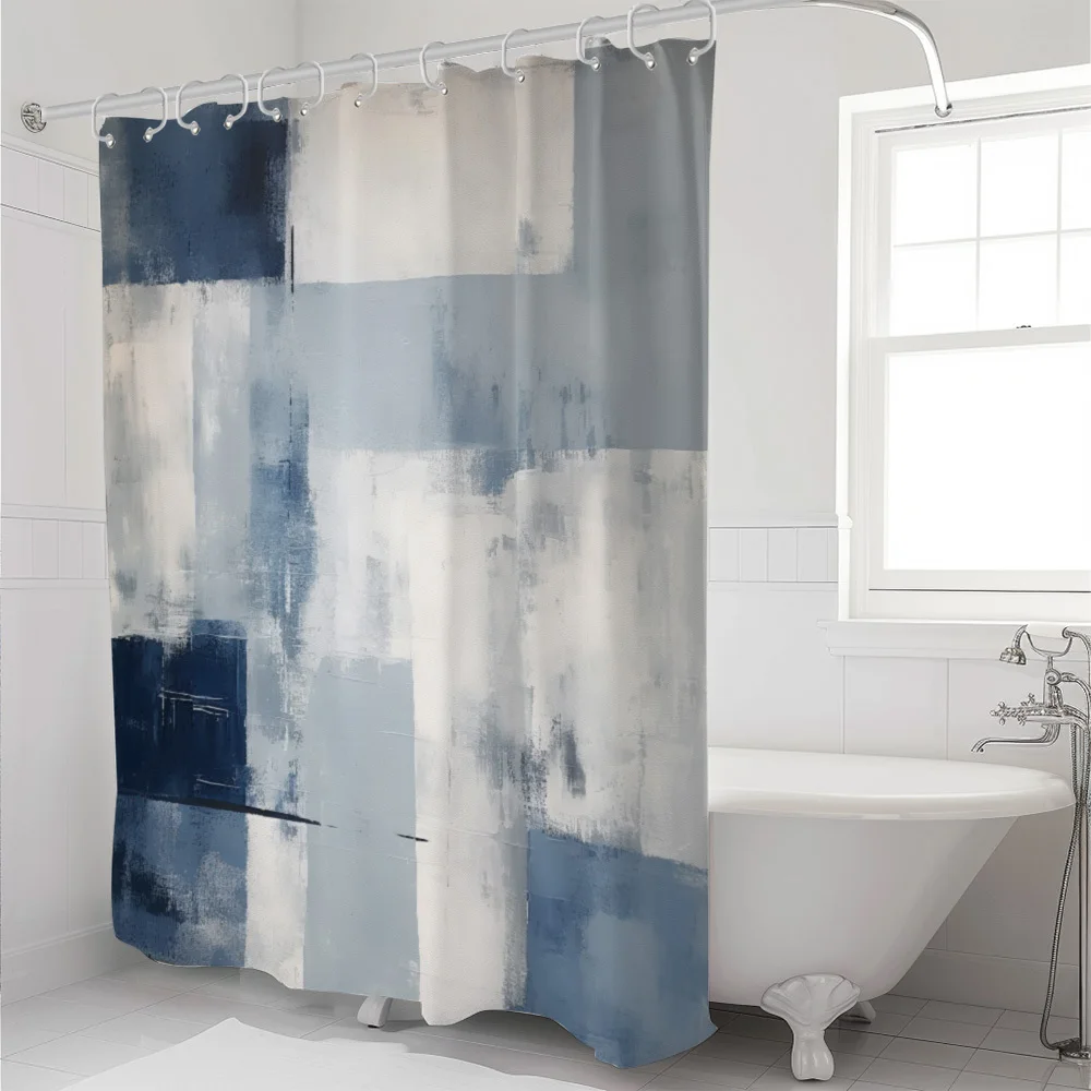 

Versatile Pattern Shower Curtain With Hooks Easy Install Waterproof Easy Clean For Home Hotel Rental Use