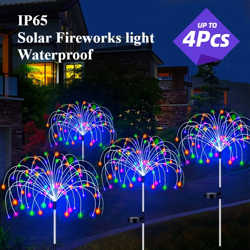 Solar Firework LED Stake Lights Outdoor Garden Decor Pathway Fairy Light Waterproof Yard Lawn Patio Landscape Decor Solar Lamp