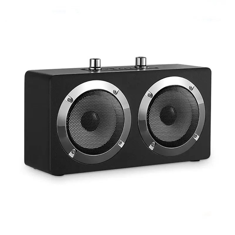 

Portable Bluetooth Home Theater Wireless Wooden Speaker Microphone TF FM Radio Amplifier High-Fidelity Player Black