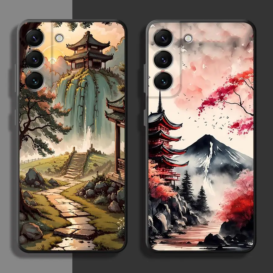 Phone Cover Case for Samsung Galaxy A57 A26 A53 A32 A55 A24 A23 A73 A51 A25 A37 A22 A72 A71 A52 A36 A35 Mountain Peaks Landscape