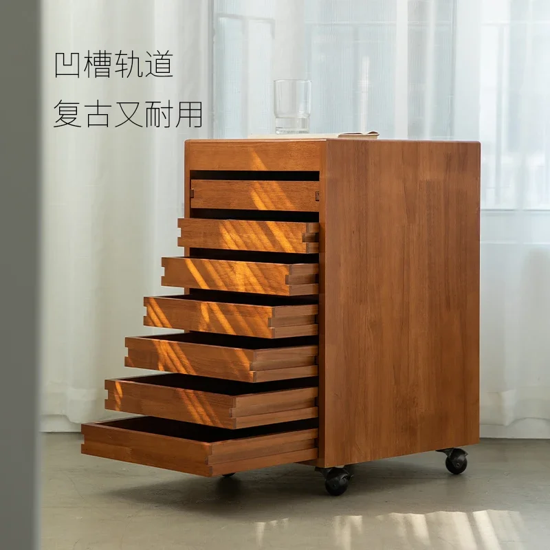 Classeur nordique en bois massif, armoire de rangement à tiroirs simples, armoires de rangement de p