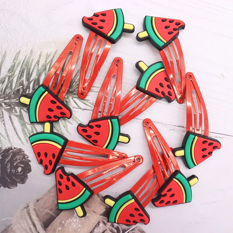 10Pcs/Set Fruit Watermelon Children Badges Hair Pins Cute Hairpins Hair Clips Headwear Barrette Baby Girls Kids Hair Accessories