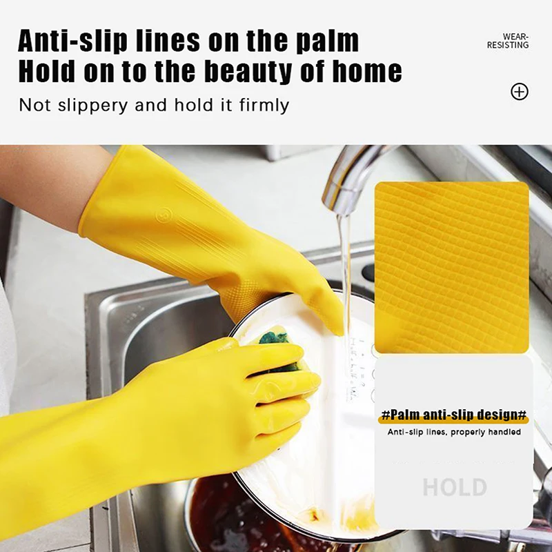 Guanti per lavare i piatti in lattice Ciotola per lavare la cucina domestica impermeabile da donna Lavaggio dei vestiti Pulizia delle verdure per la casa