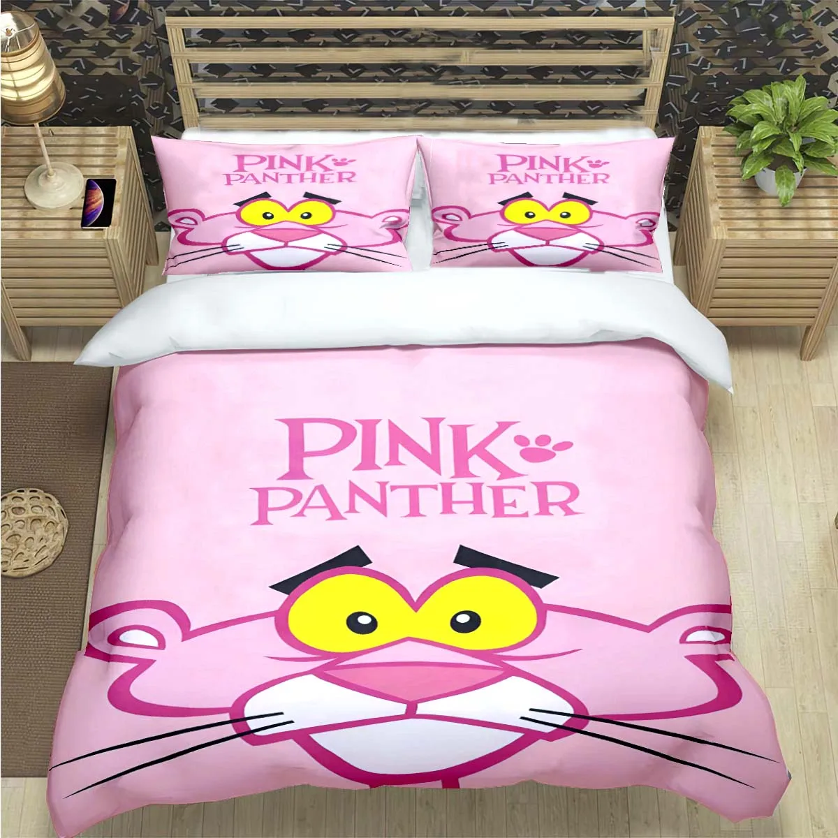 

Hot Crayon Pinkpanther Print Bedding Sets Bed Supplies Set Comforter Set Teens Girls Cartoon Twin Single Kid Gift