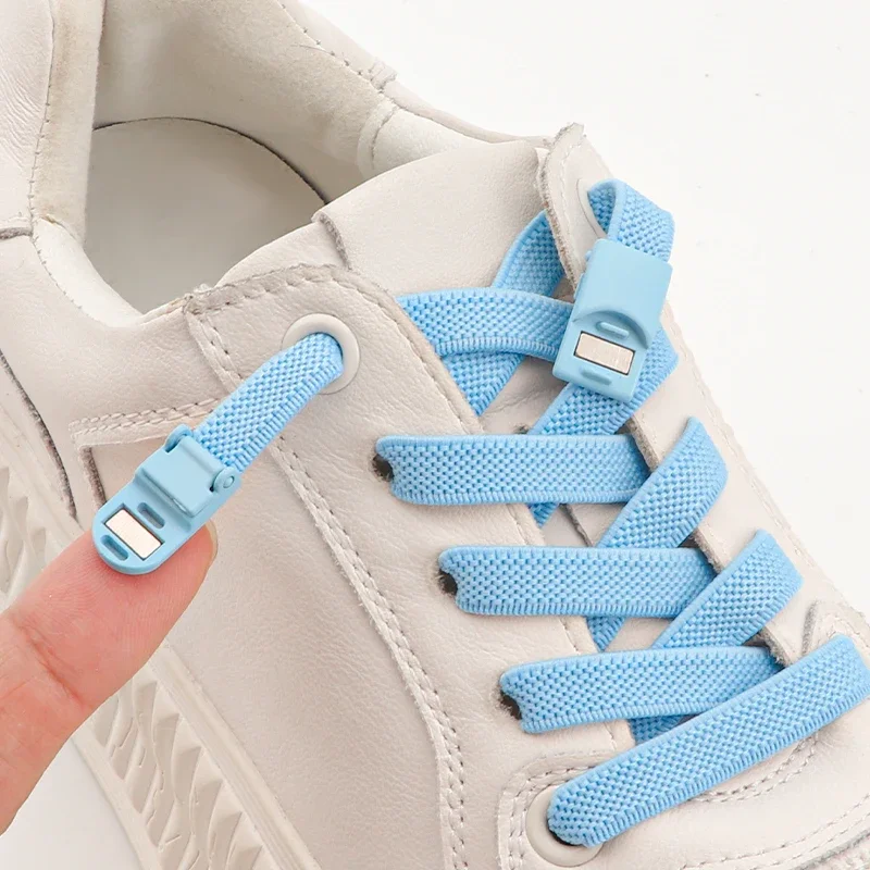 New No Tie Shoelaces Tieless Shoelace Magnetic Buckle Shoe Laces Quick Release Clasp Lock for Sneakers Canvas Casual Shoe Boots