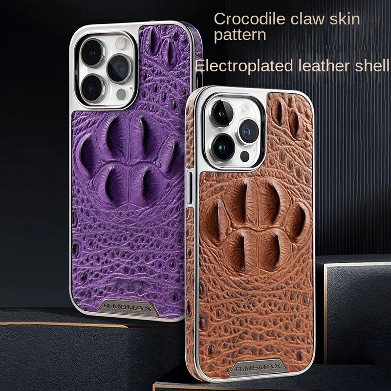 

Luxury Genuine Leather IPhone Case Crocodile Pattern 15 14 13 Promax Suitable Leather Case IPhone 14 Full Package 13 Anti Drop