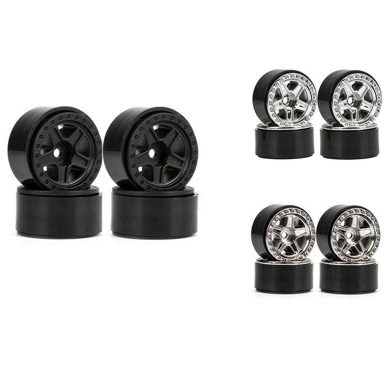 4PCS 1.0 Inch Nylon 5-Spokes Beadlock Wheel Rims For 1/24 RC Crawler Car Axial SCX24 FMS FCX24 Enduro24 Upgrades Parts