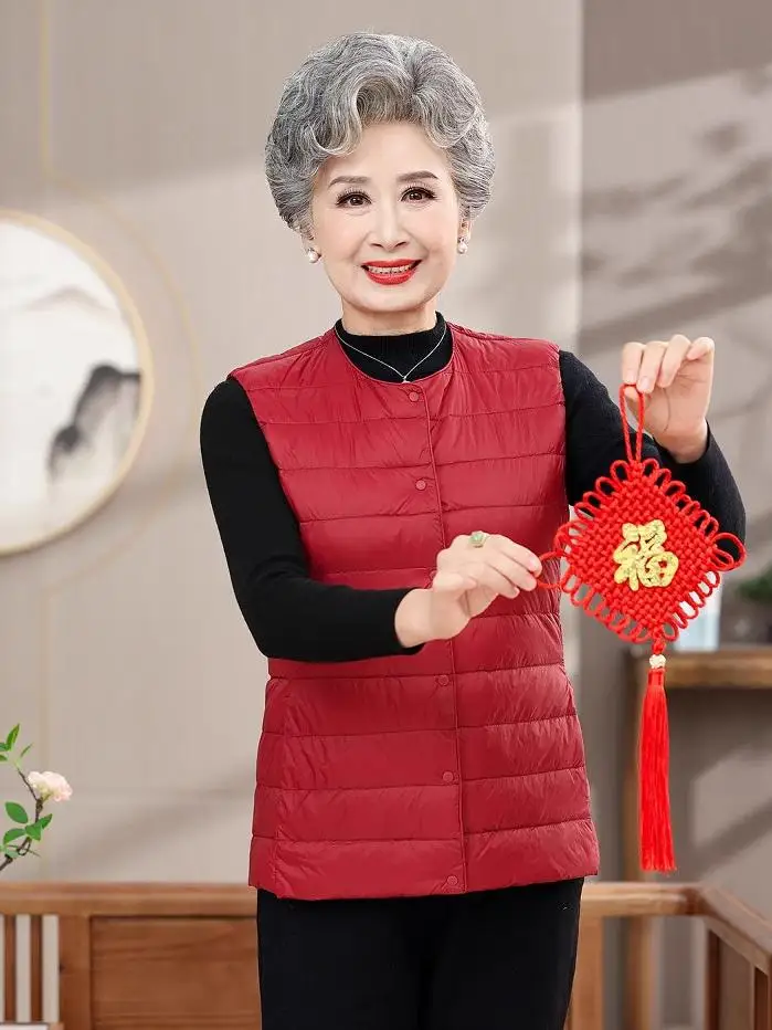 

Легкий круглый пуховый жилет-подстежка для женщин среднего и старшего возраста: теплый, модный, для повседневной носки