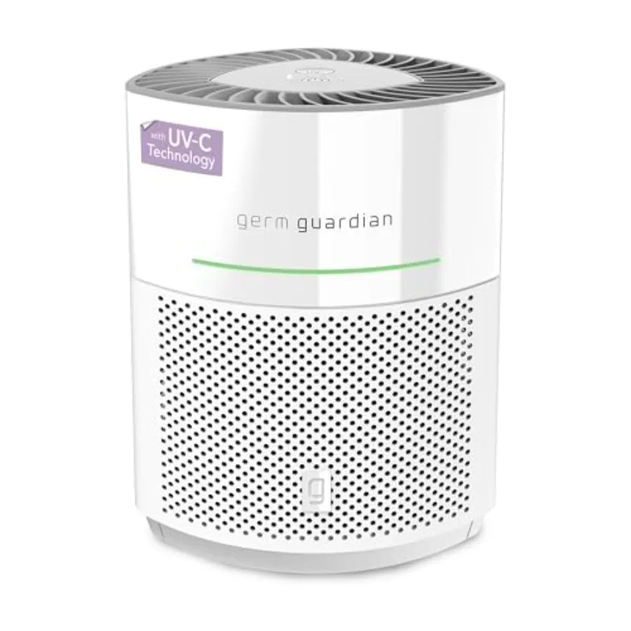

Очиститель воздуха GermGuardian Airsafe+ HEPA для дома, для больших помещений площадью до 1043 кв. футов. Устройство для очистки воздуха с HEPA-фильтром, УФ-С светом и датчиком качества воздуха